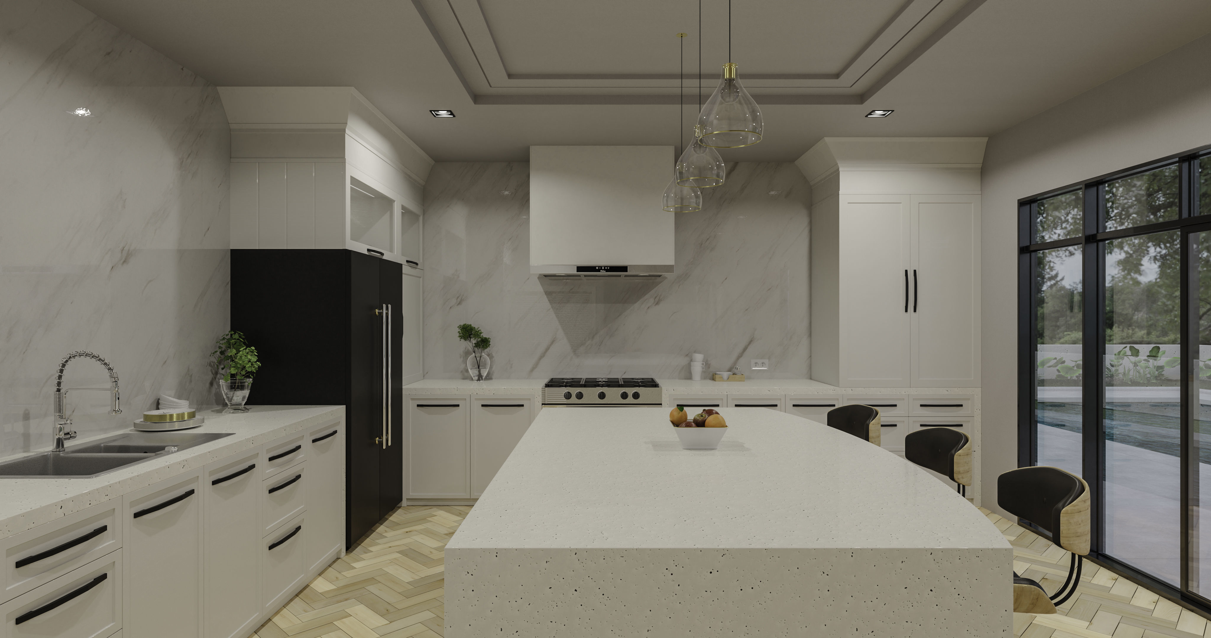 Modern Kitchen Free 3D model_2