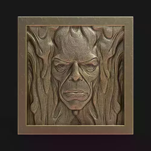 melted man face wall decor 3D print model