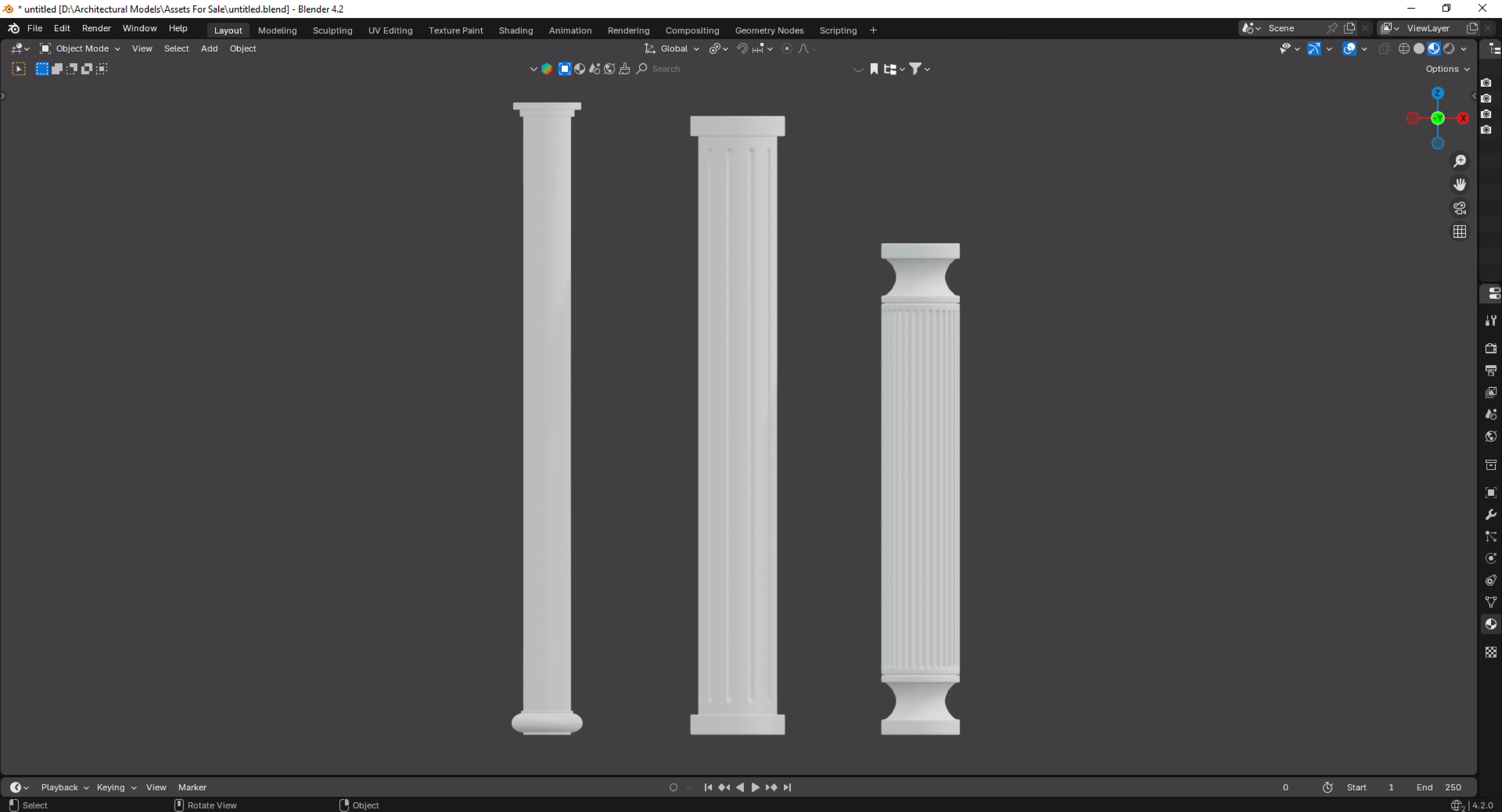 Column Pack Free 3D model