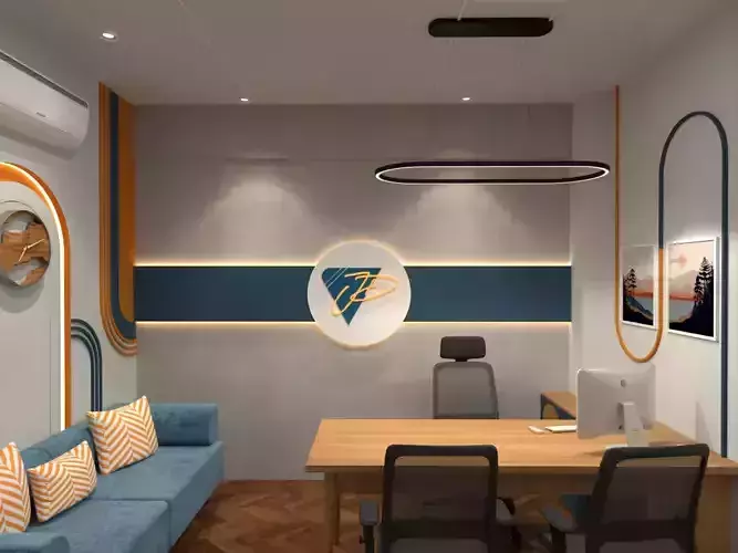 Small Office Interior Scene Low-poly 3D model