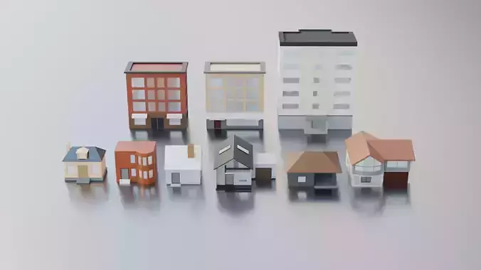 Low poly houses pack