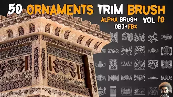 50 Ornaments Trim Brush   Vol 10