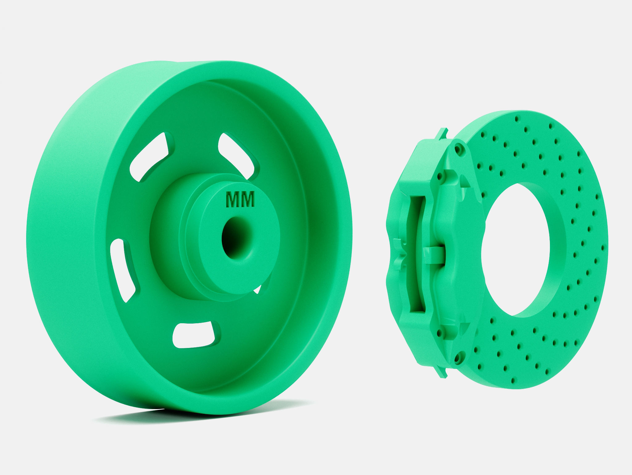 15x4 Halibrand Sprint Wheel and Brake 3D print model_4