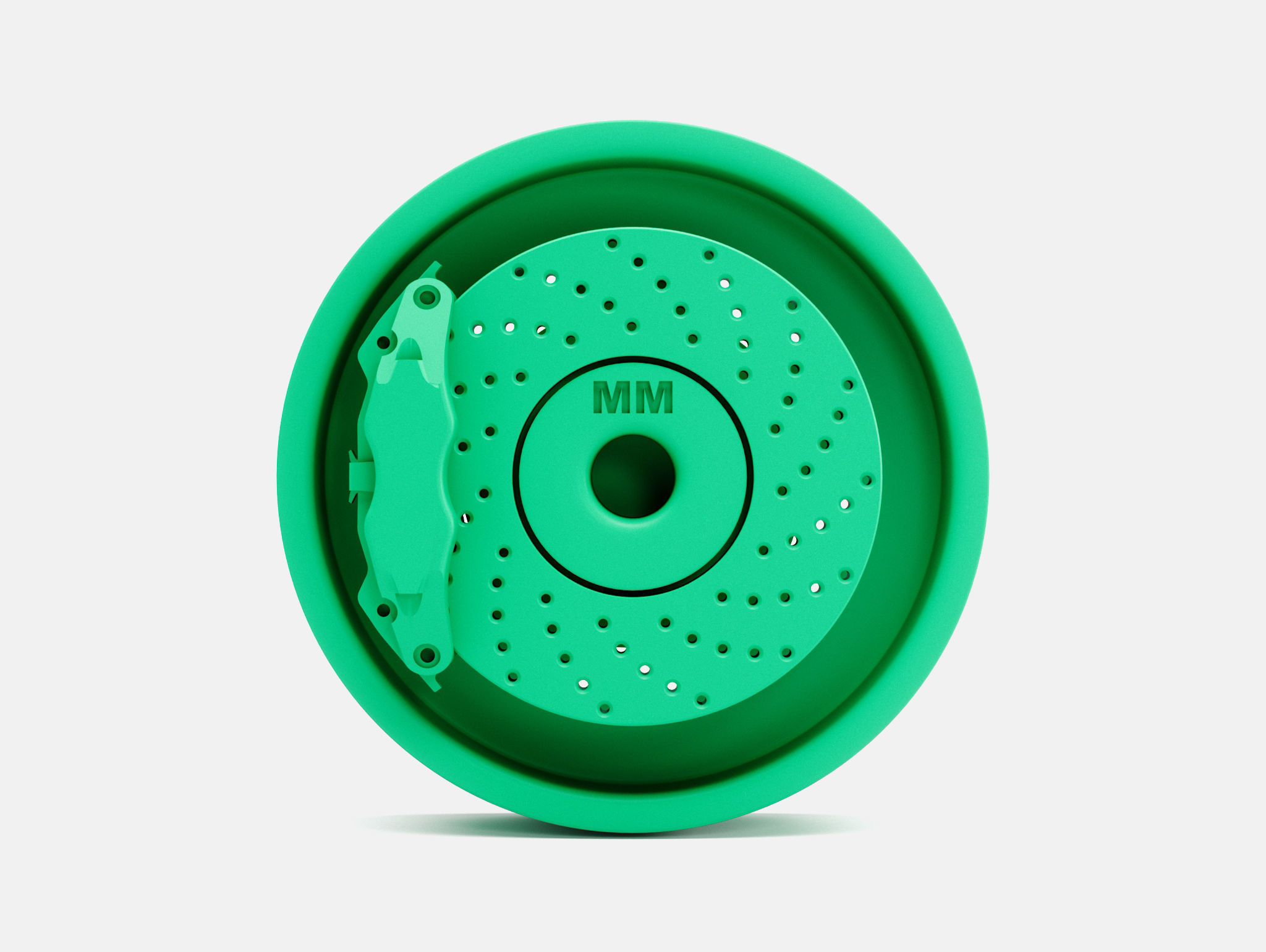 15x4 Halibrand Sprint Wheel and Brake 3D print model_2