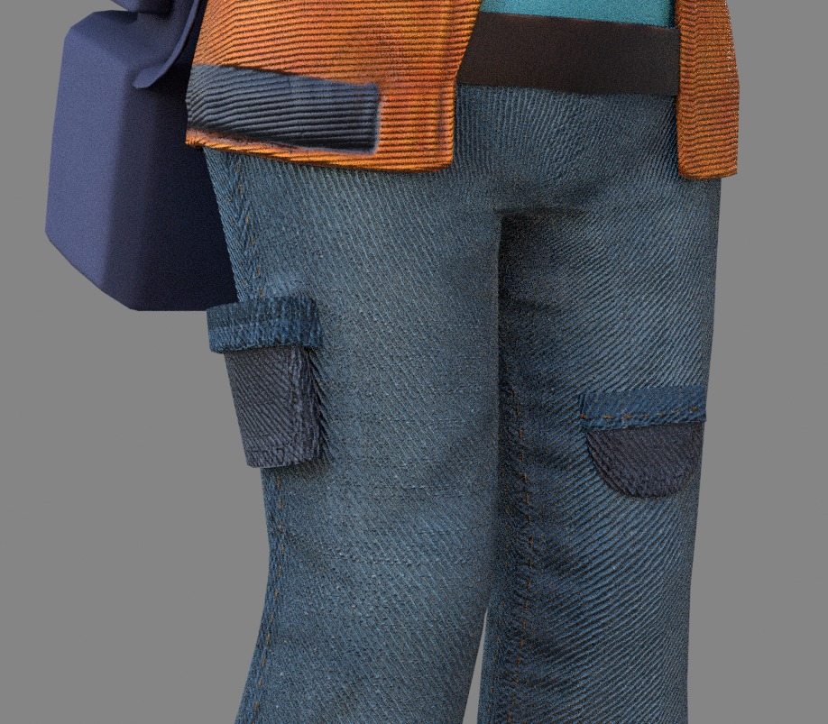 Stylized Female Character with Goggles - Game ready Model Low-poly 3D model_4