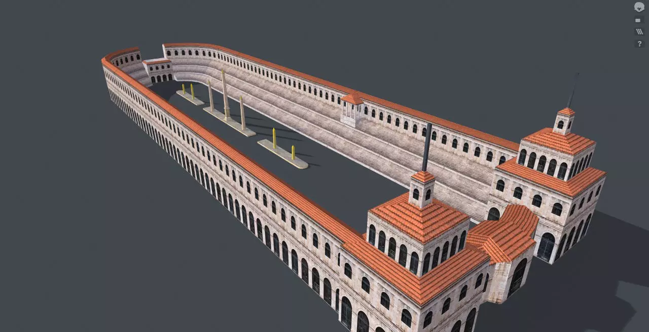The Circus Maximus Rome 3d Model Low-Poly Game-Ready Low-poly 3D model