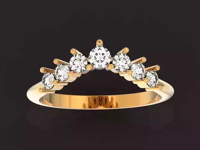 Diamond Curved Wedding ring 1420