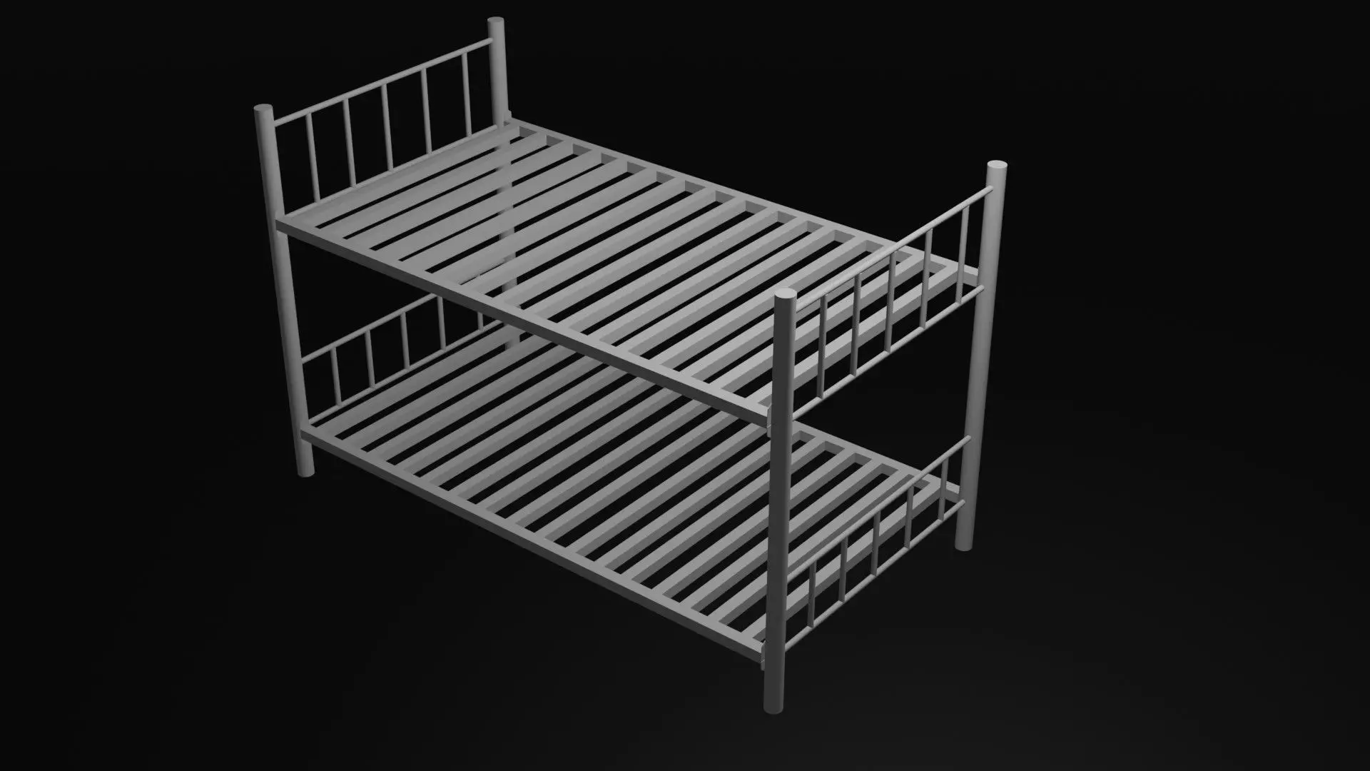 bunk bed low poly game ready Low-poly 3D model_0