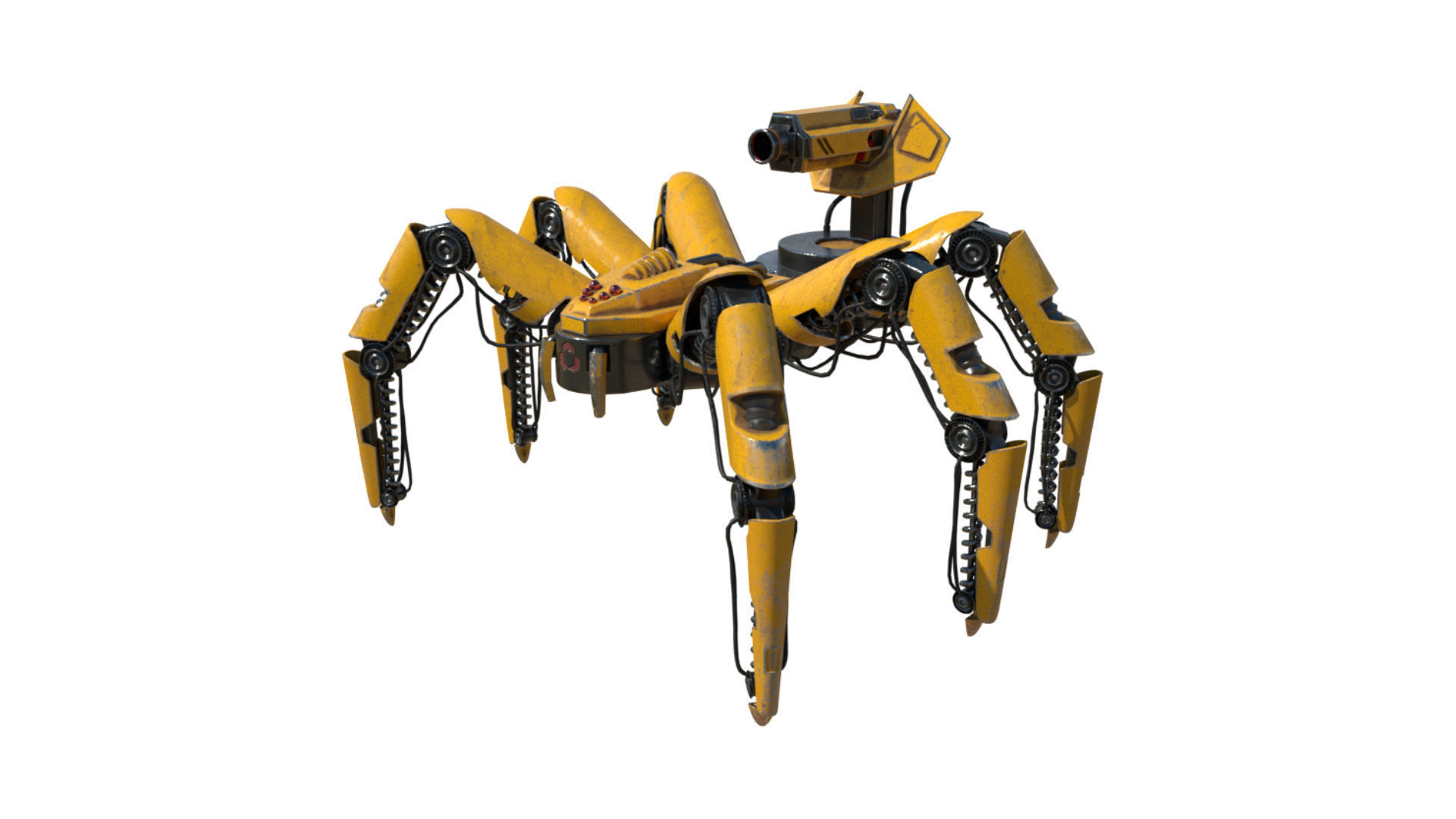 Mecha Spider robot Low-poly 3D model_1