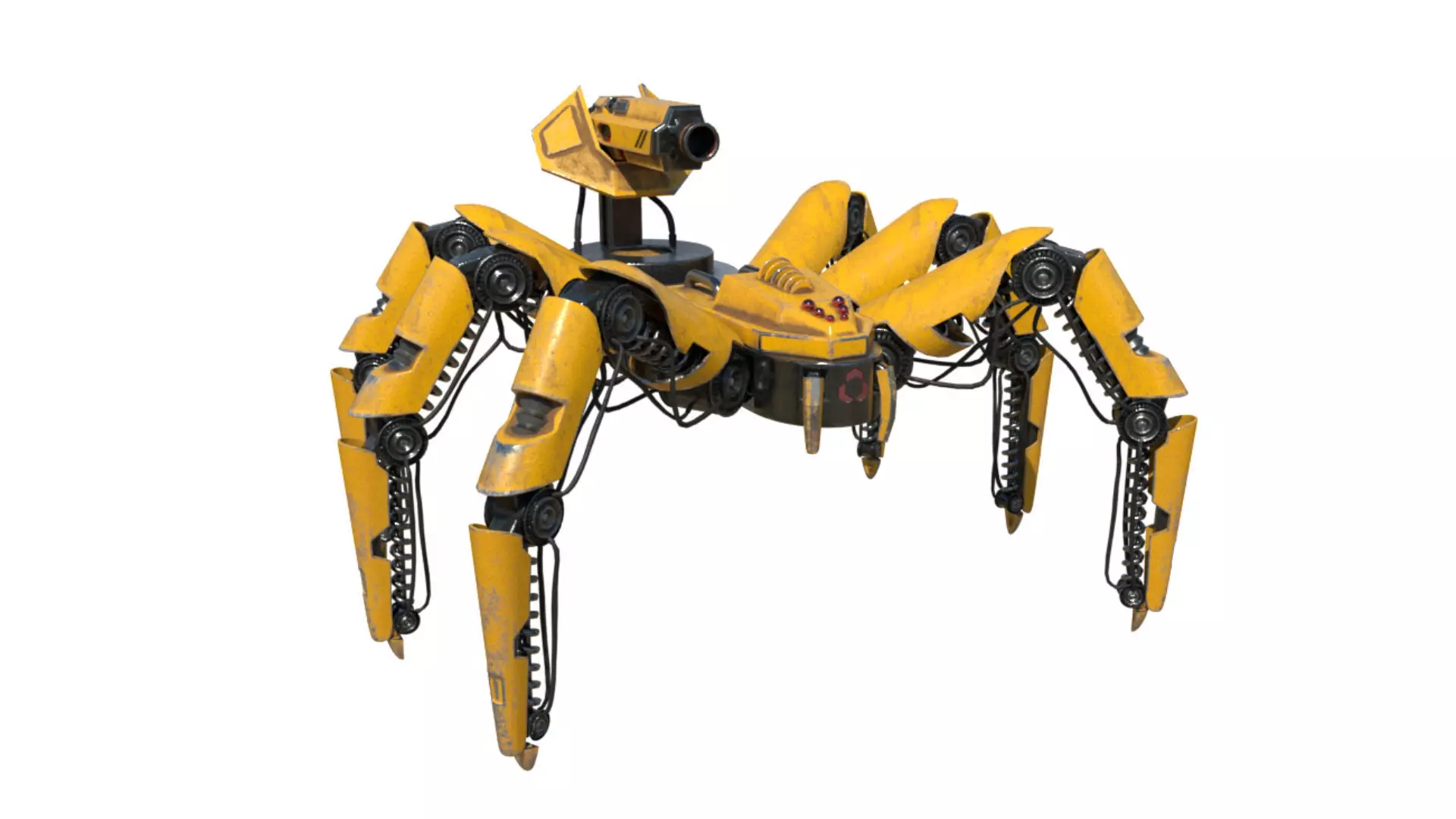 Mecha Spider robot Low-poly 3D model_0