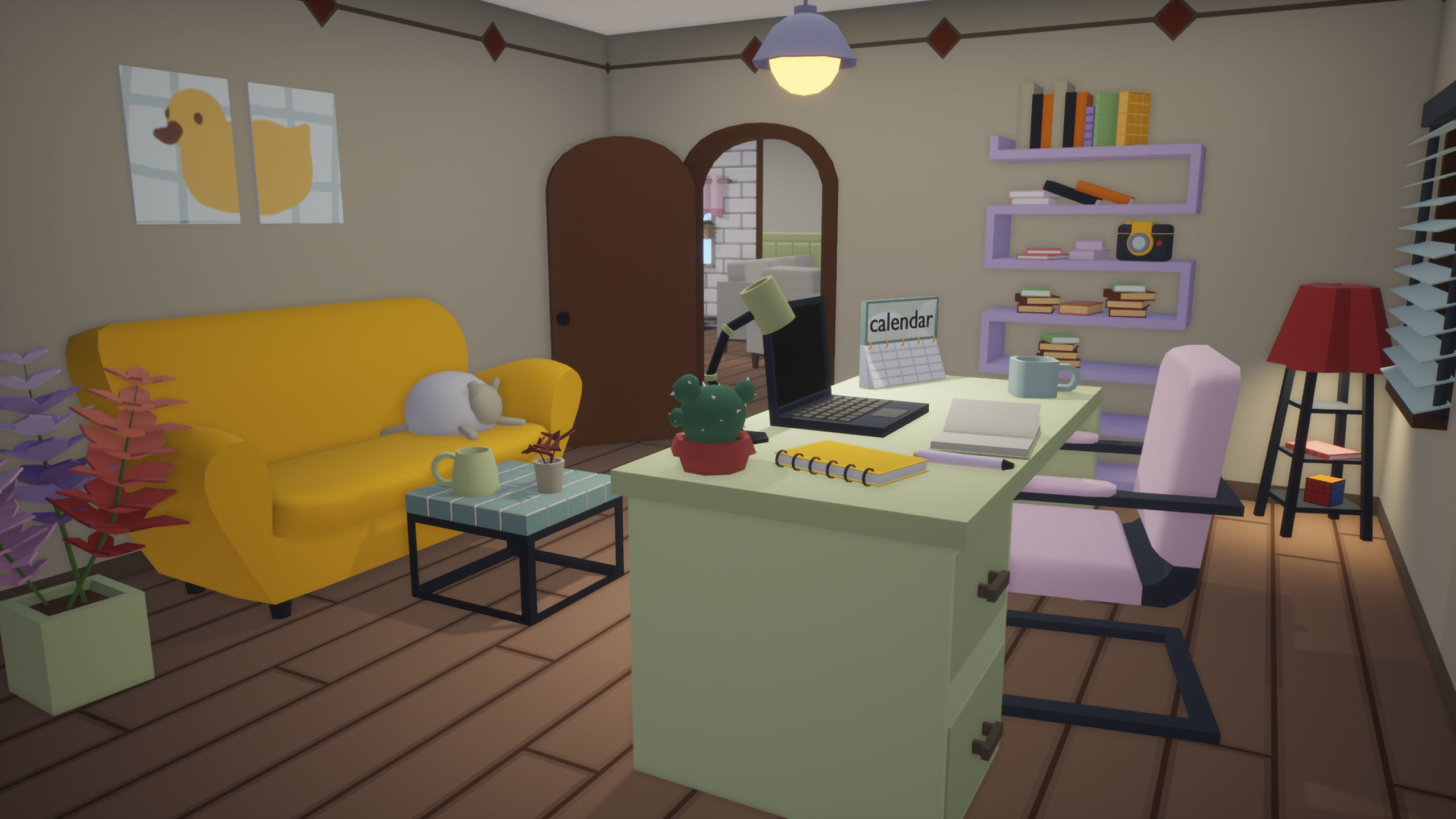Low Poly Cozy House Interior Low-poly 3D model_2