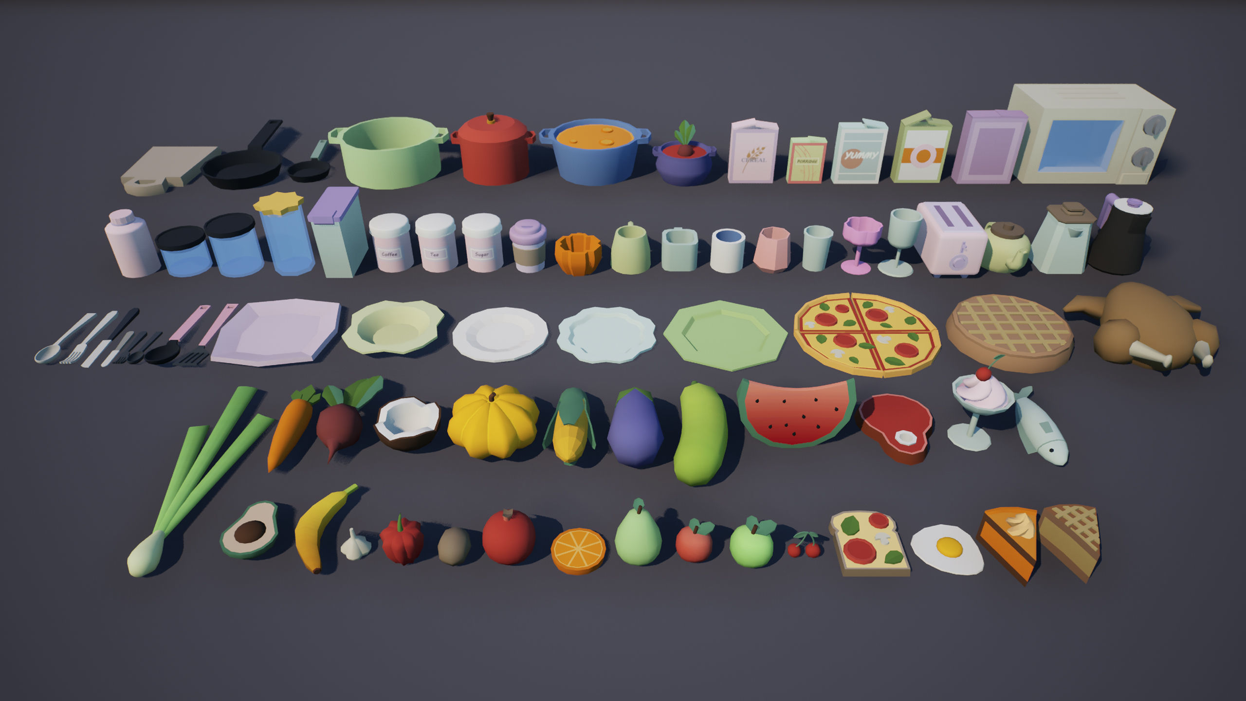 Low Poly Cozy House Interior Low-poly 3D model_12