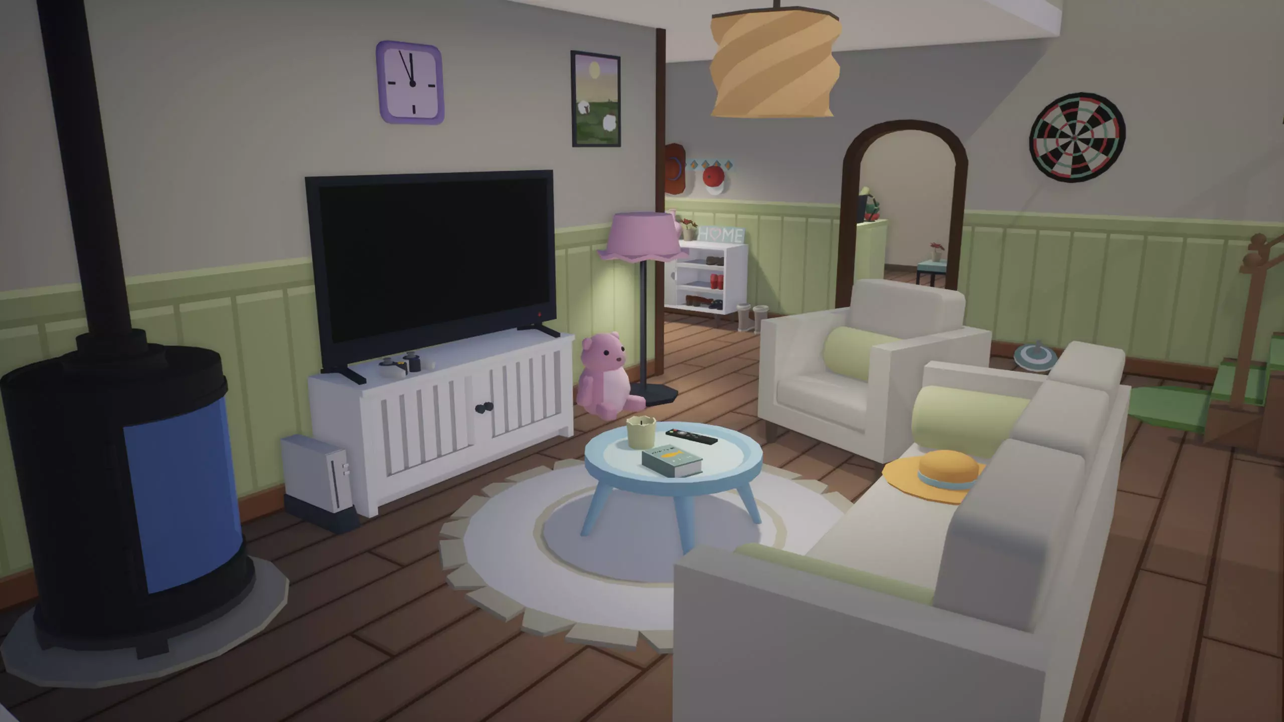 Low Poly Cozy House Interior Low-poly 3D model_0