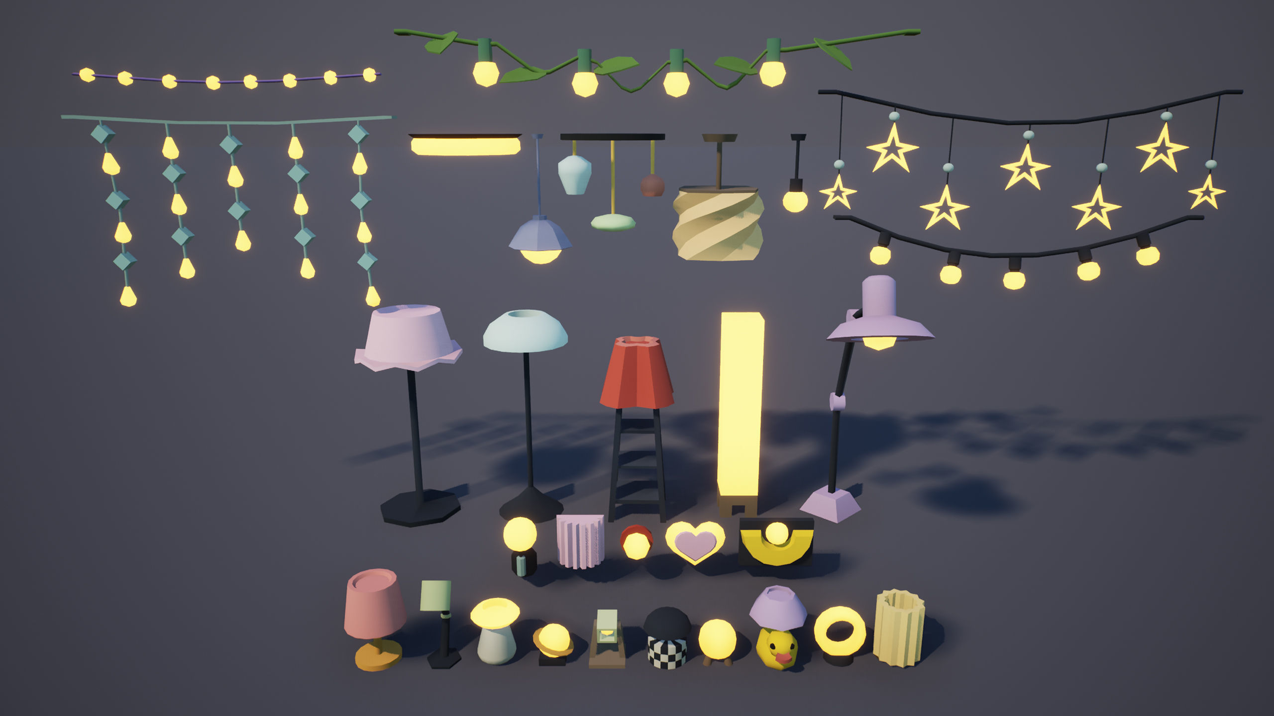 Low Poly Cozy House Interior Low-poly 3D model_13