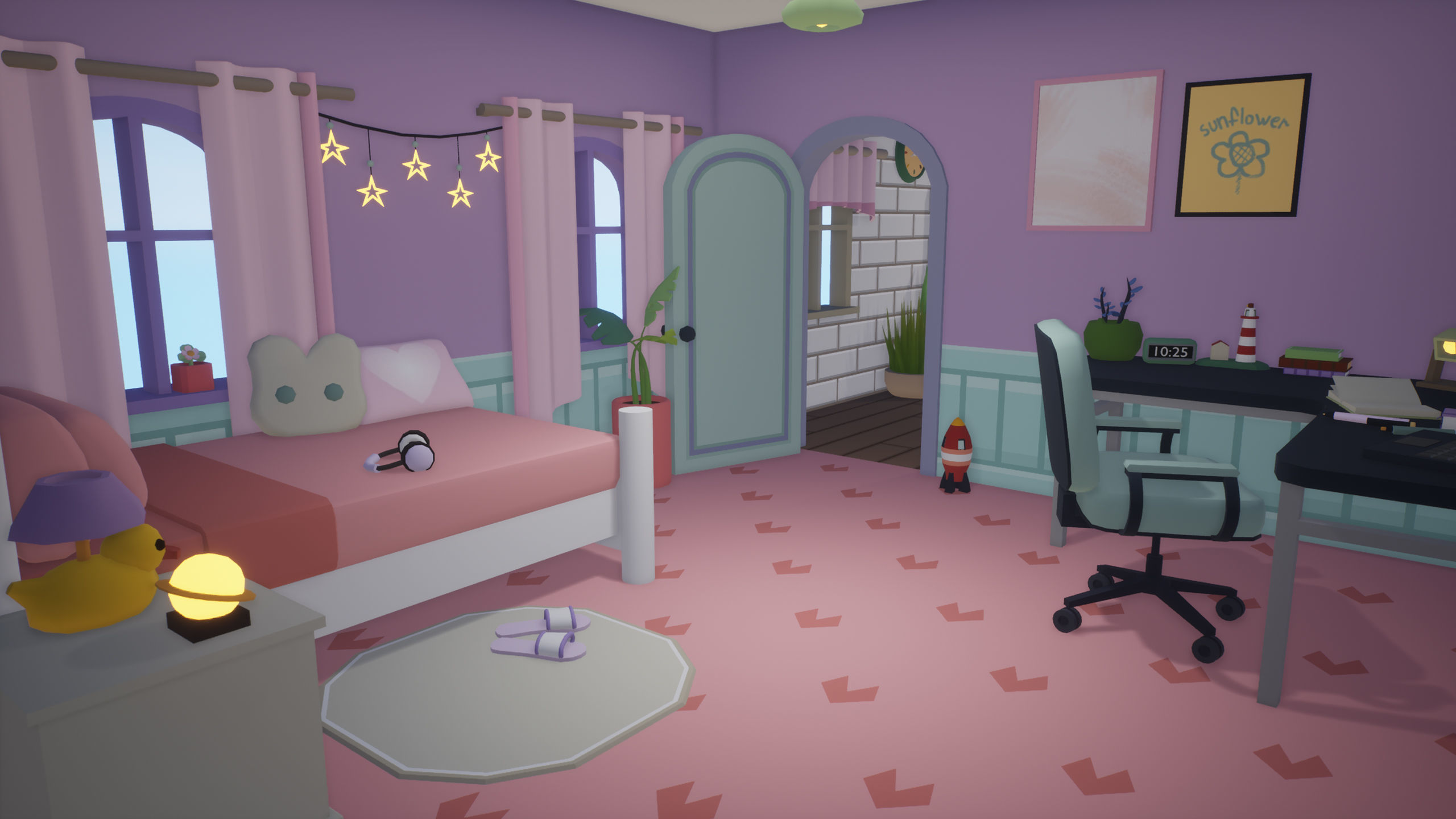 Low Poly Cozy House Interior Low-poly 3D model_3