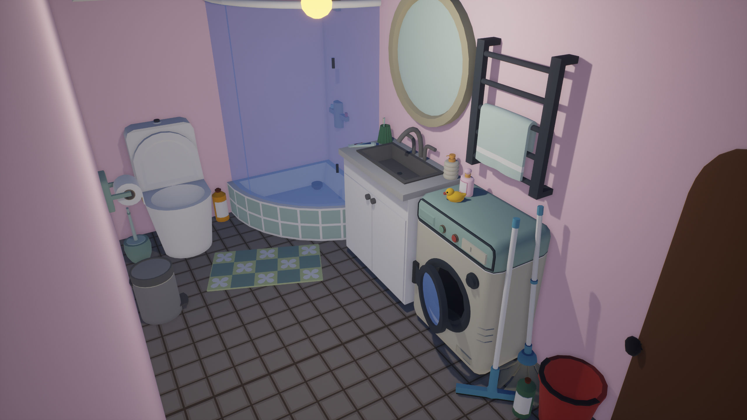 Low Poly Cozy House Interior Low-poly 3D model_7