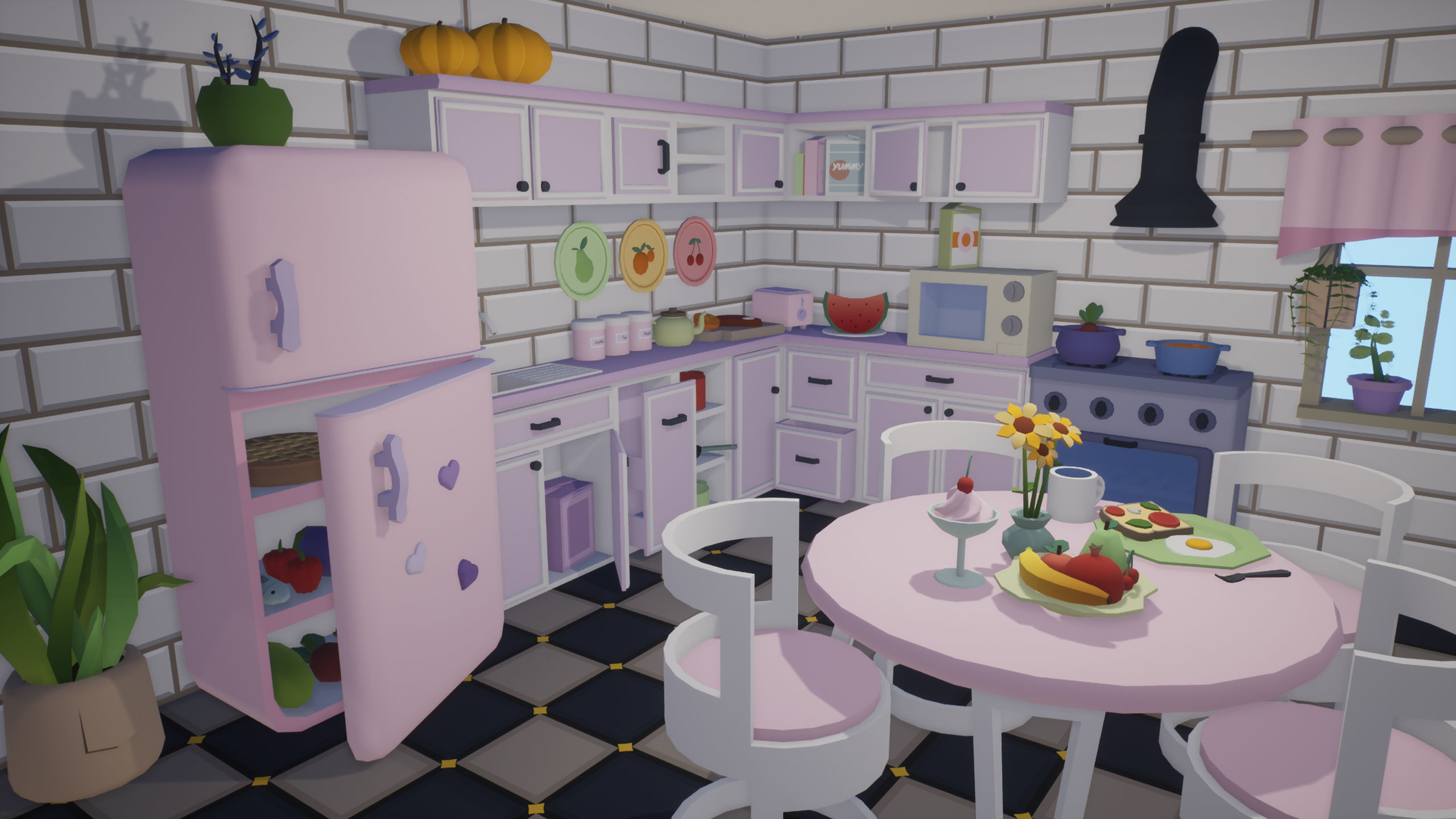 Low Poly Cozy House Interior Low-poly 3D model_6