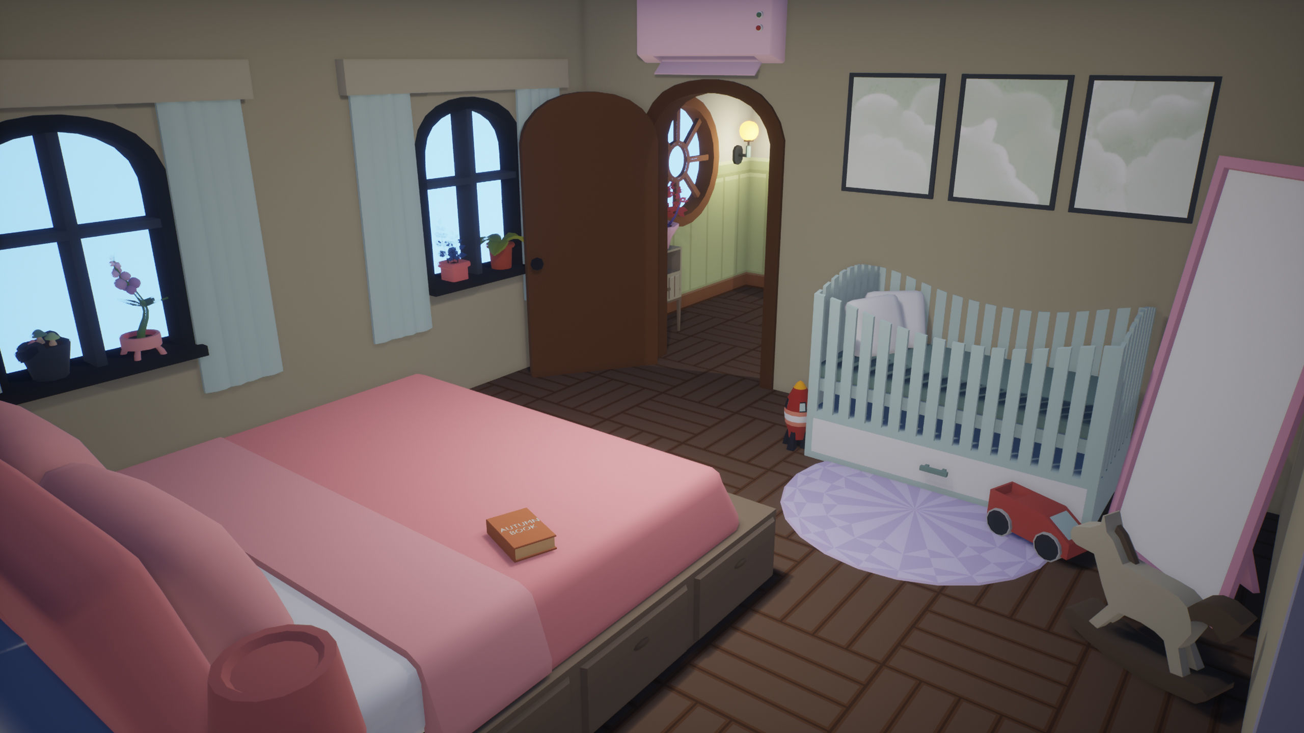 Low Poly Cozy House Interior Low-poly 3D model_4