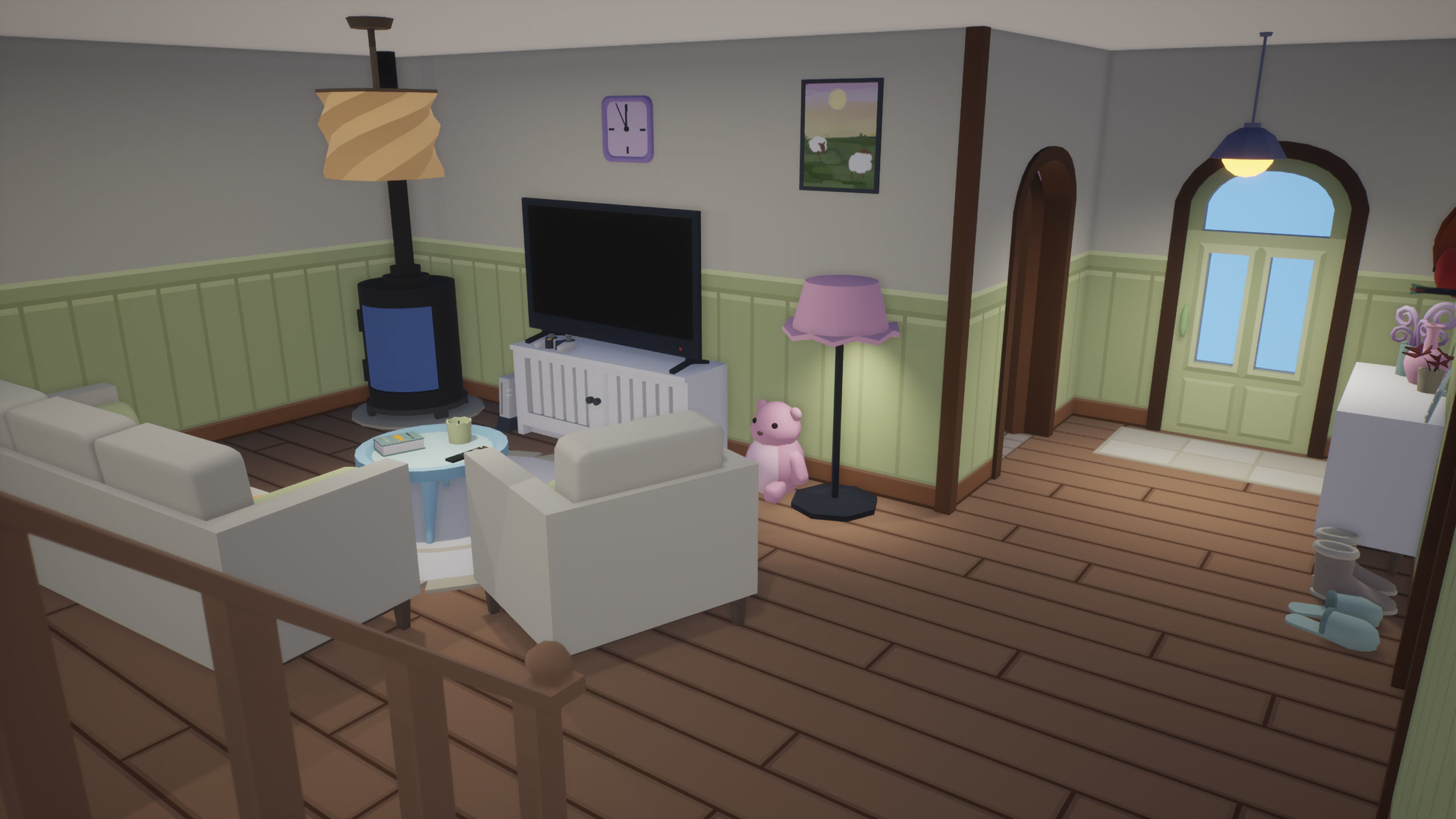 Low Poly Cozy House Interior Low-poly 3D model_8