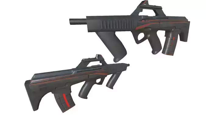 53-Fazertron-gun model 3d game ready model Low-poly 3D model