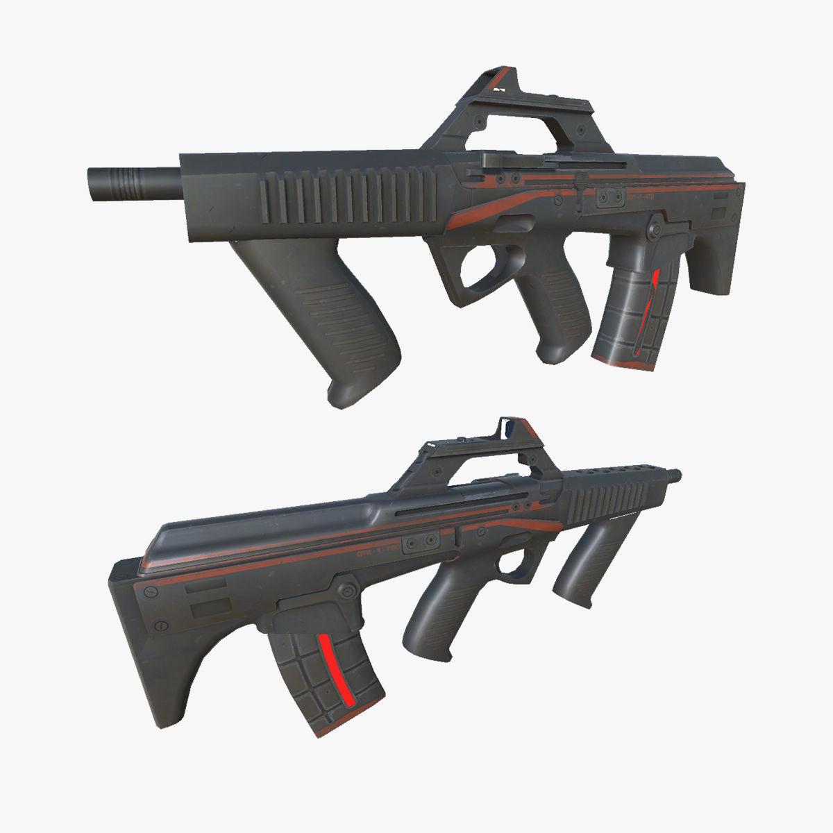 53-Fazertron-gun model 3d game ready model Low-poly 3D model Low-poly 3D model_29