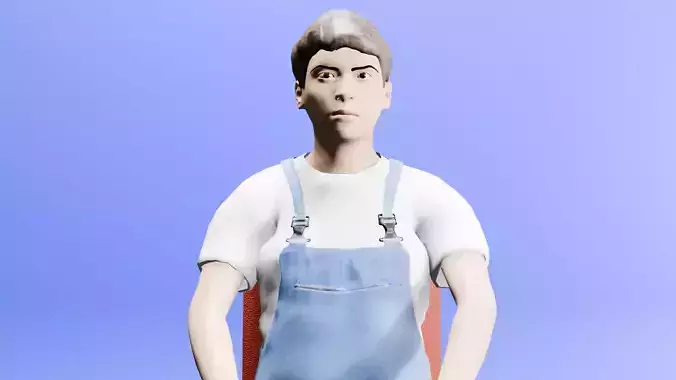 3D Model of a Girl Sitting on a Chair