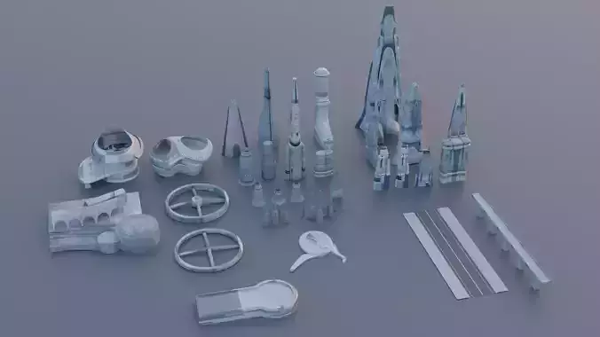 Galactic Cityscape Kit bash Pack
