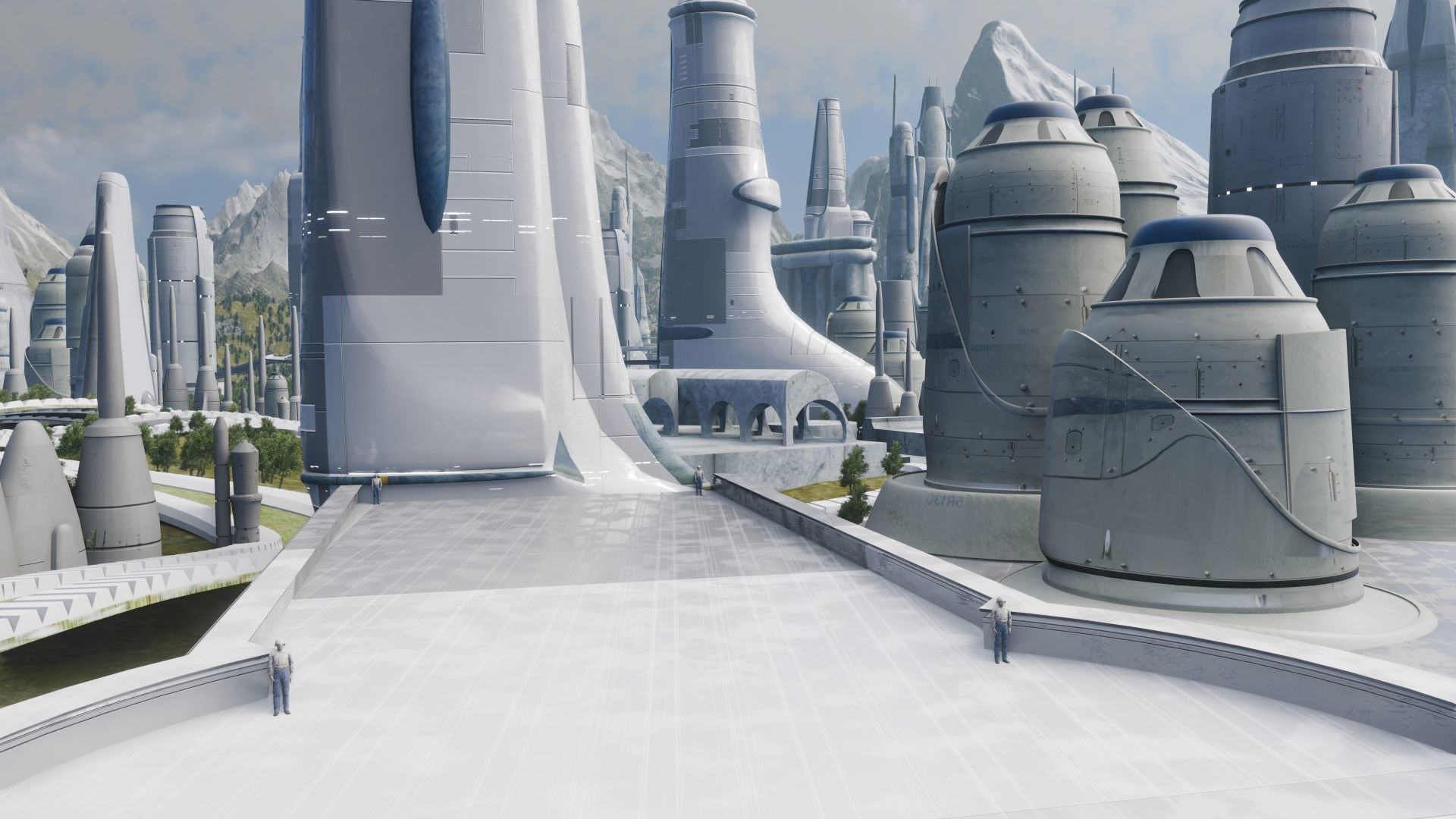 Galactic Cityscape Kit bash Pack 3D model_6