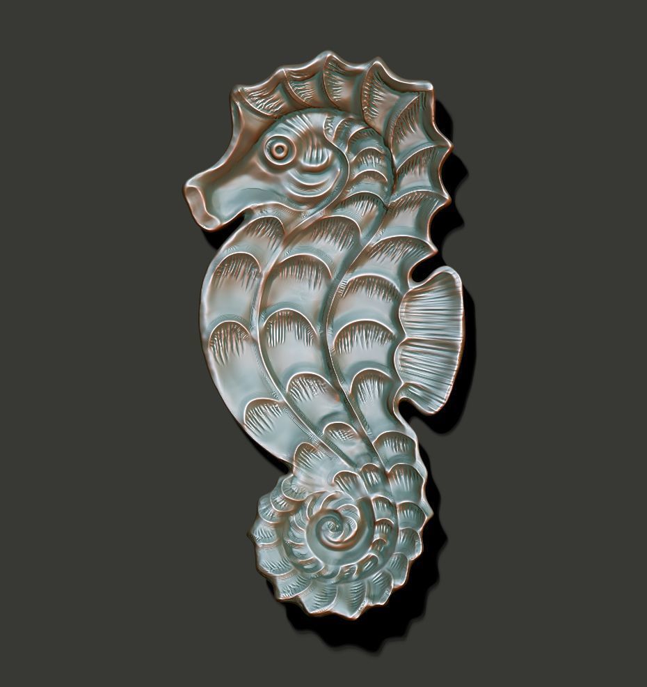 Seahorse dish 3D print model_2