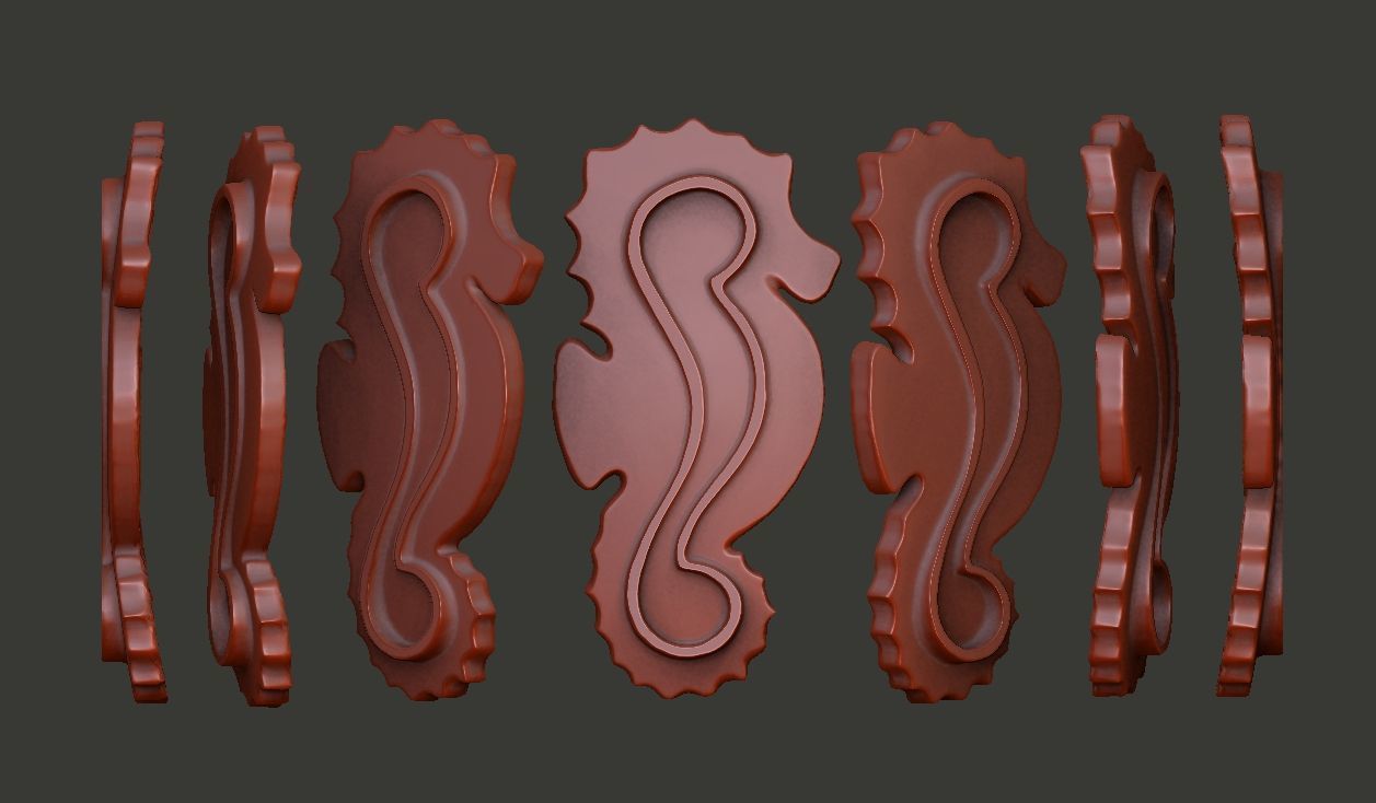 Seahorse dish 3D print model_8