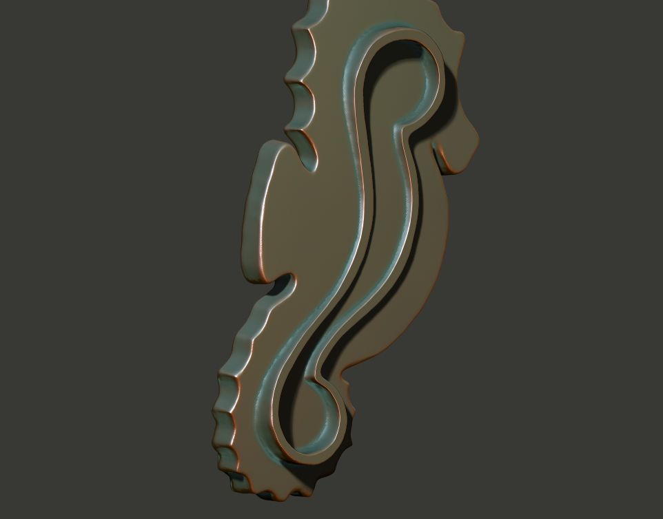 Seahorse dish 3D print model_4