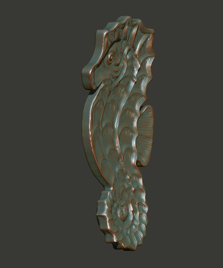 Seahorse dish 3D print model_6