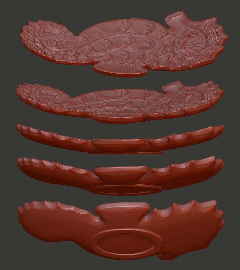 Seahorse dish 3D print model_10