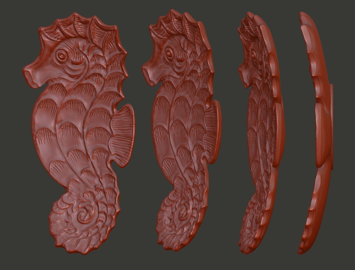 Seahorse dish 3D print model_12