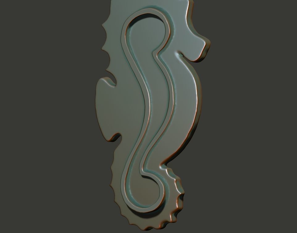 Seahorse dish 3D print model_5