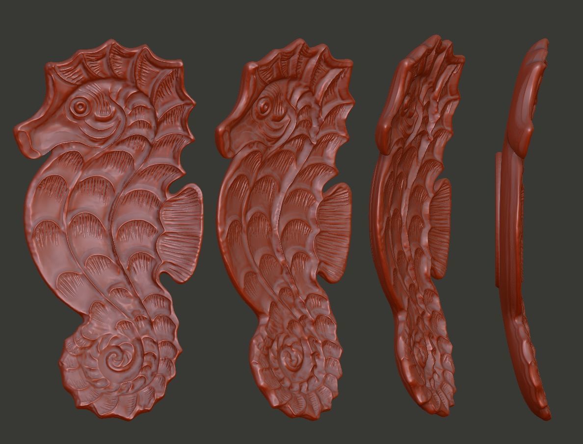 Seahorse dish 3D print model_11