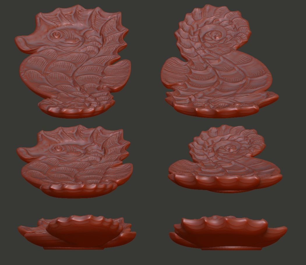 Seahorse dish 3D print model_13