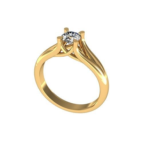 solitaire diamond ring 3D print model