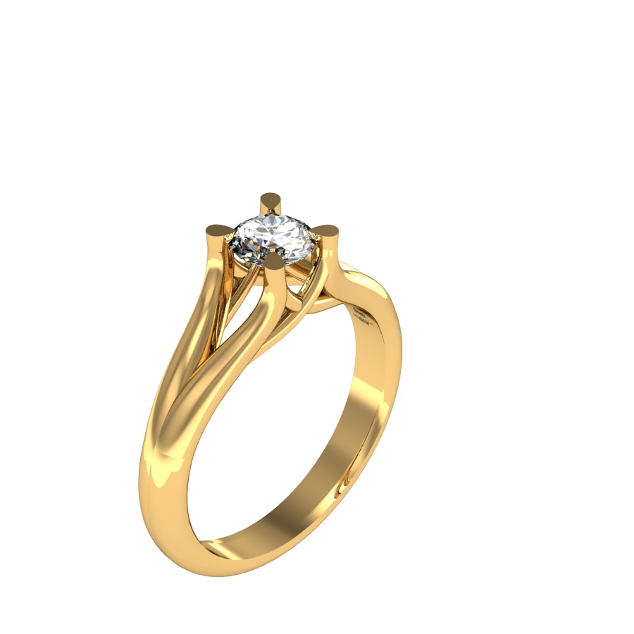solitaire diamond ring 3D print model_4