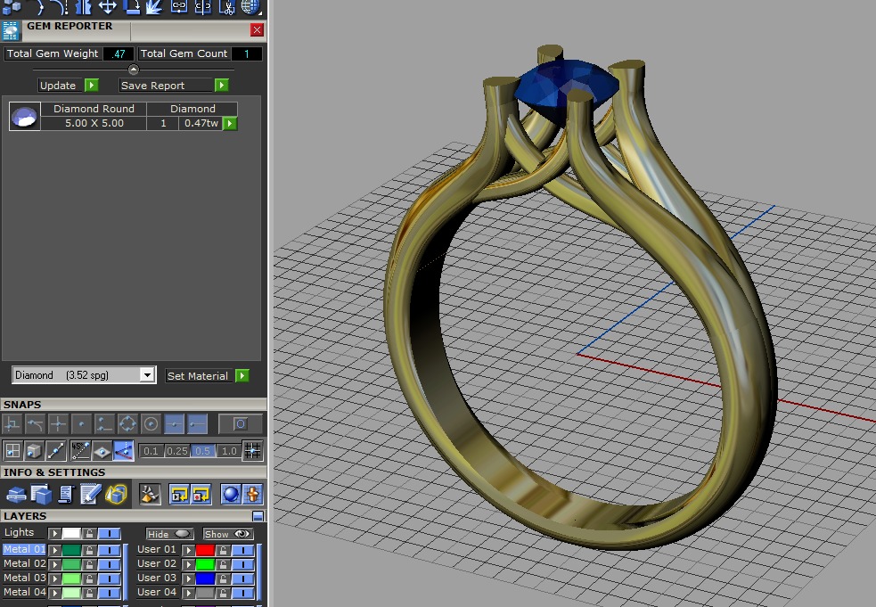 solitaire diamond ring 3D print model_5
