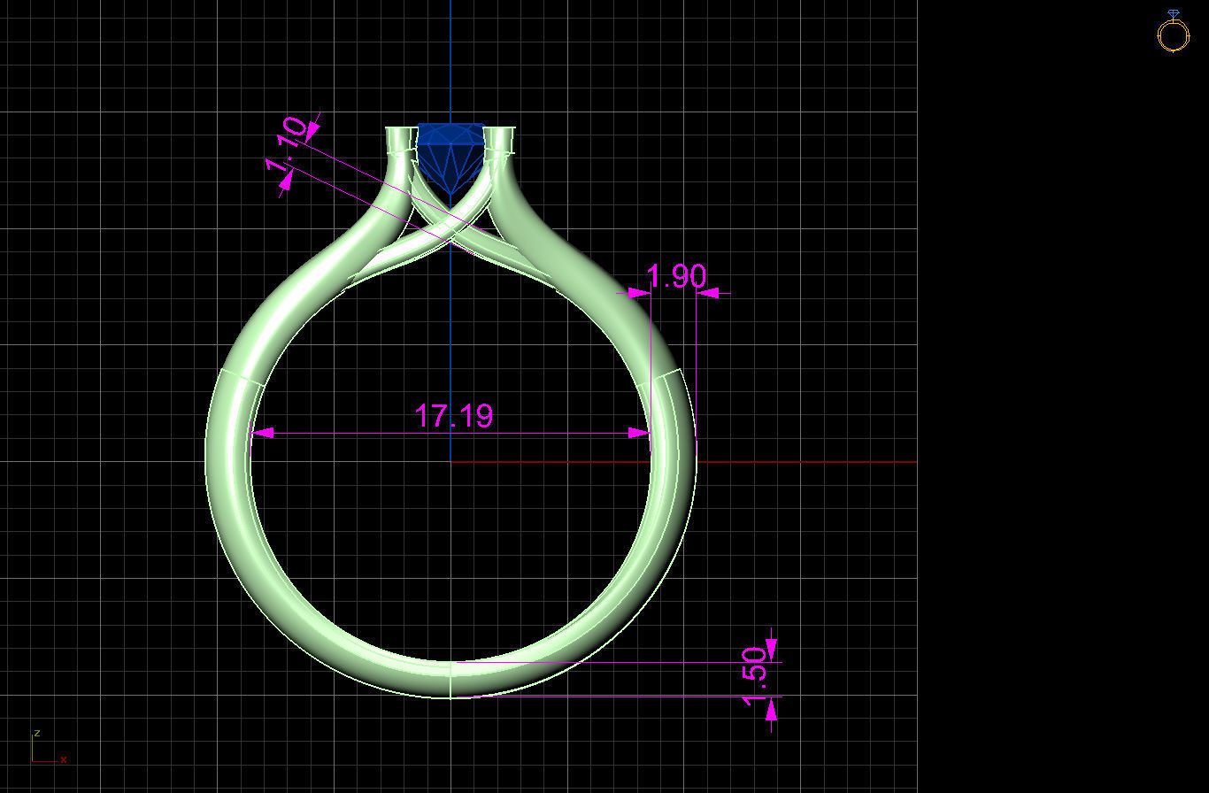 solitaire diamond ring 3D print model_7