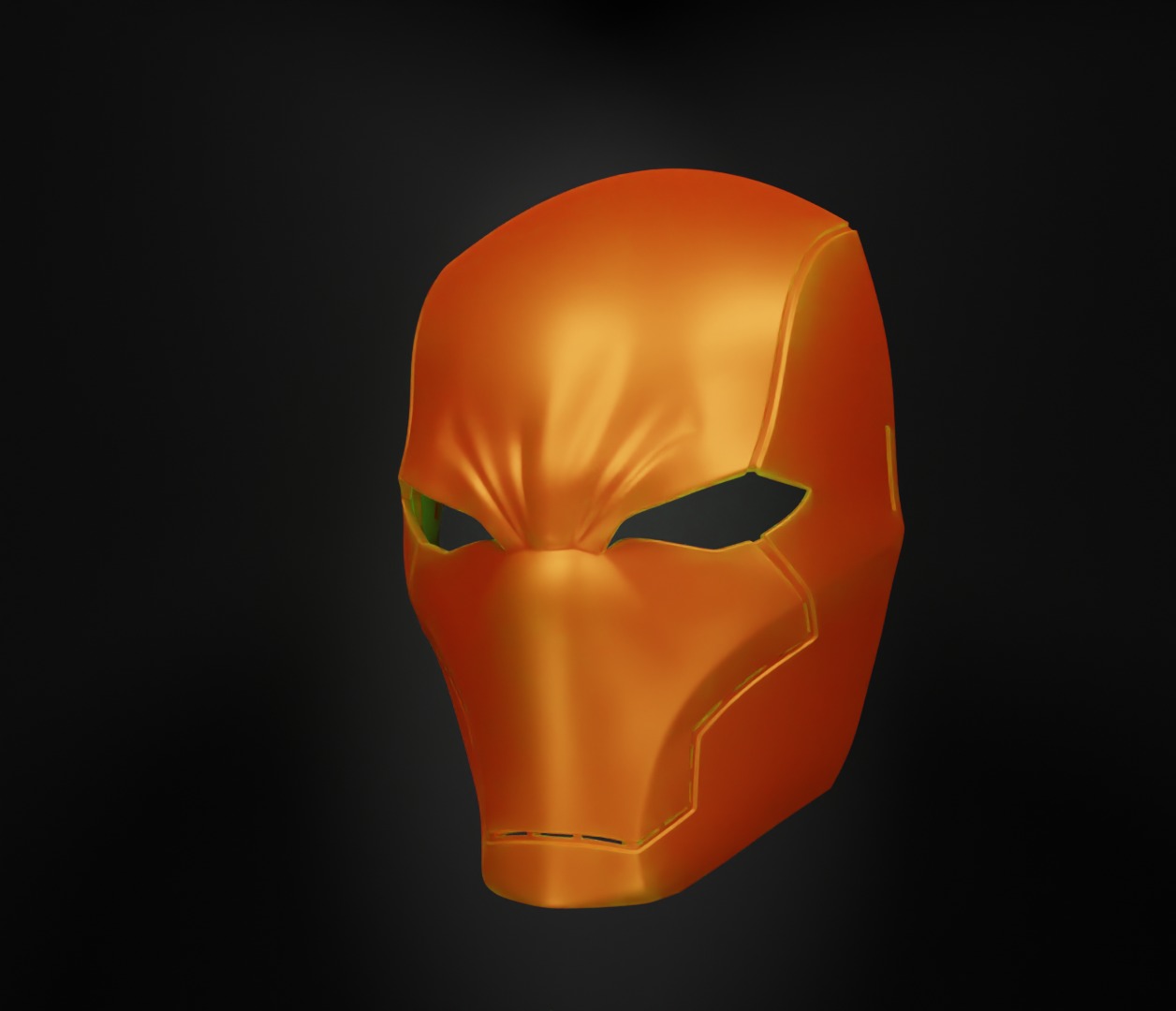 Redhood Face Mask Skull Prom Helloween Face Mask 3D print model_7