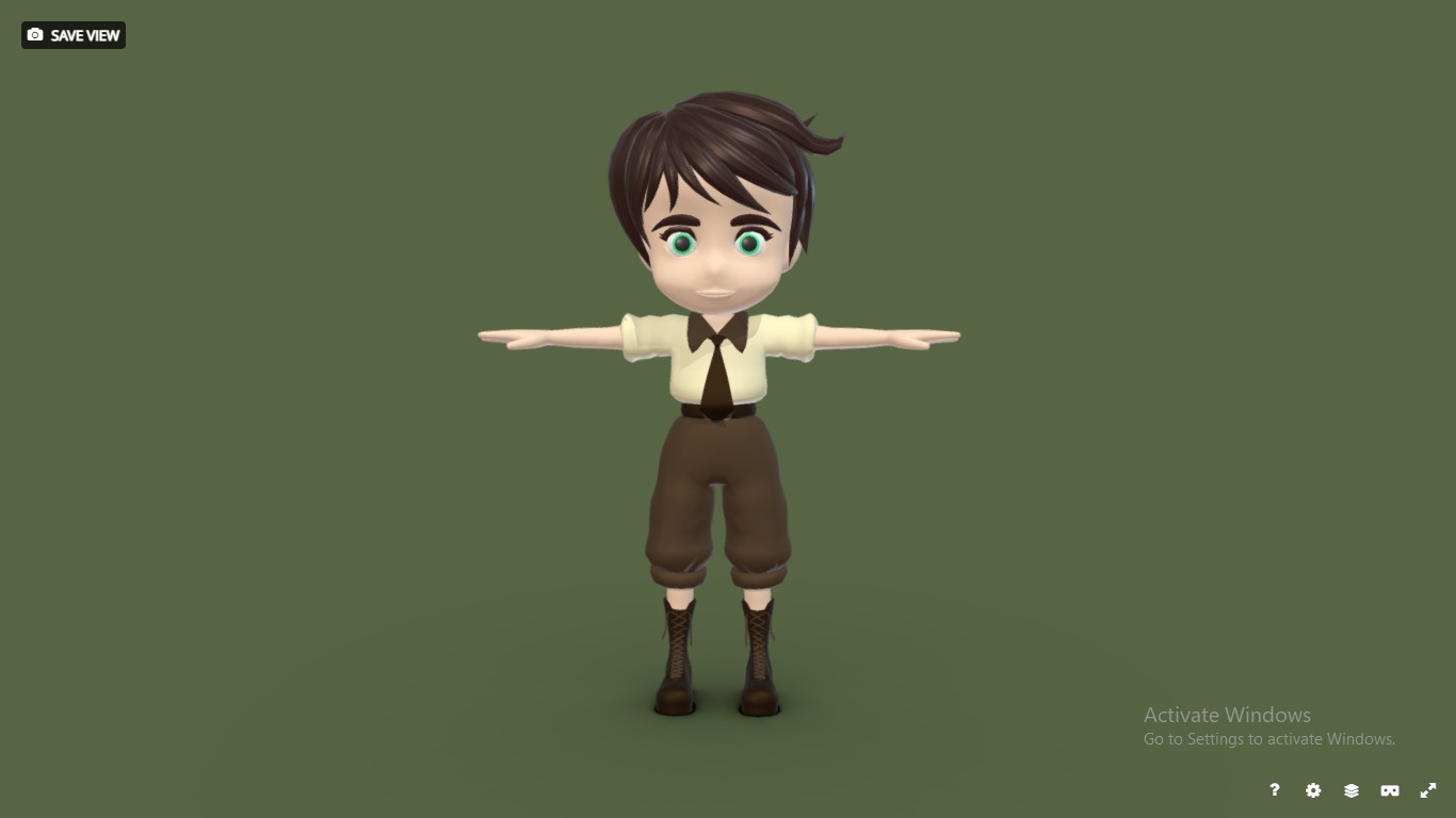 Little Scout Girl - Female Character 3D model