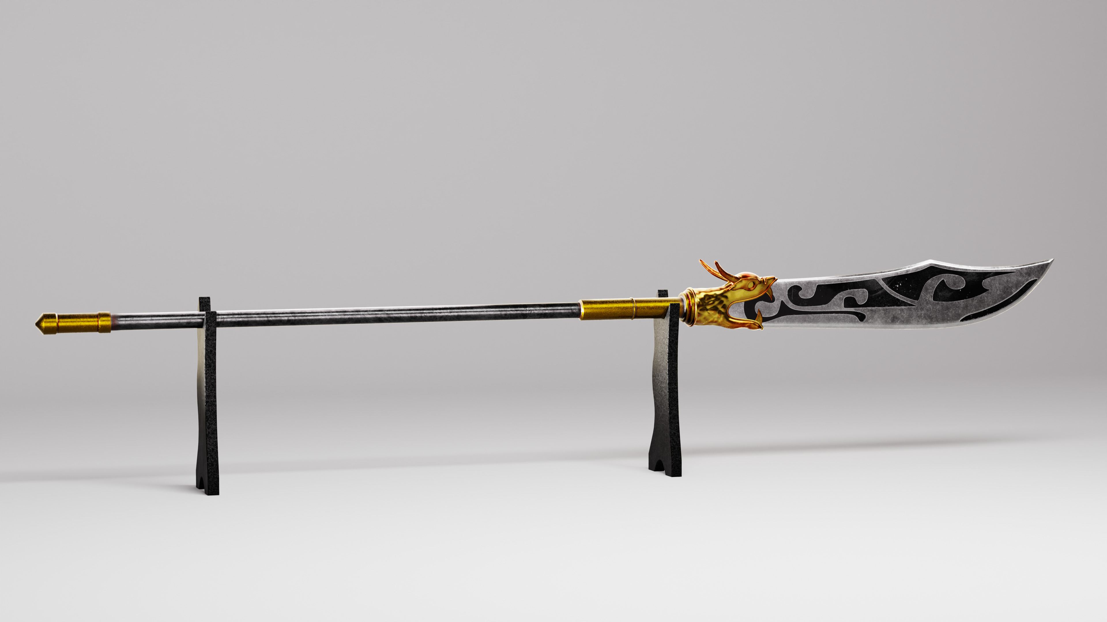 Spear - Ancient Chinese Weapon Low-poly 3D model_7