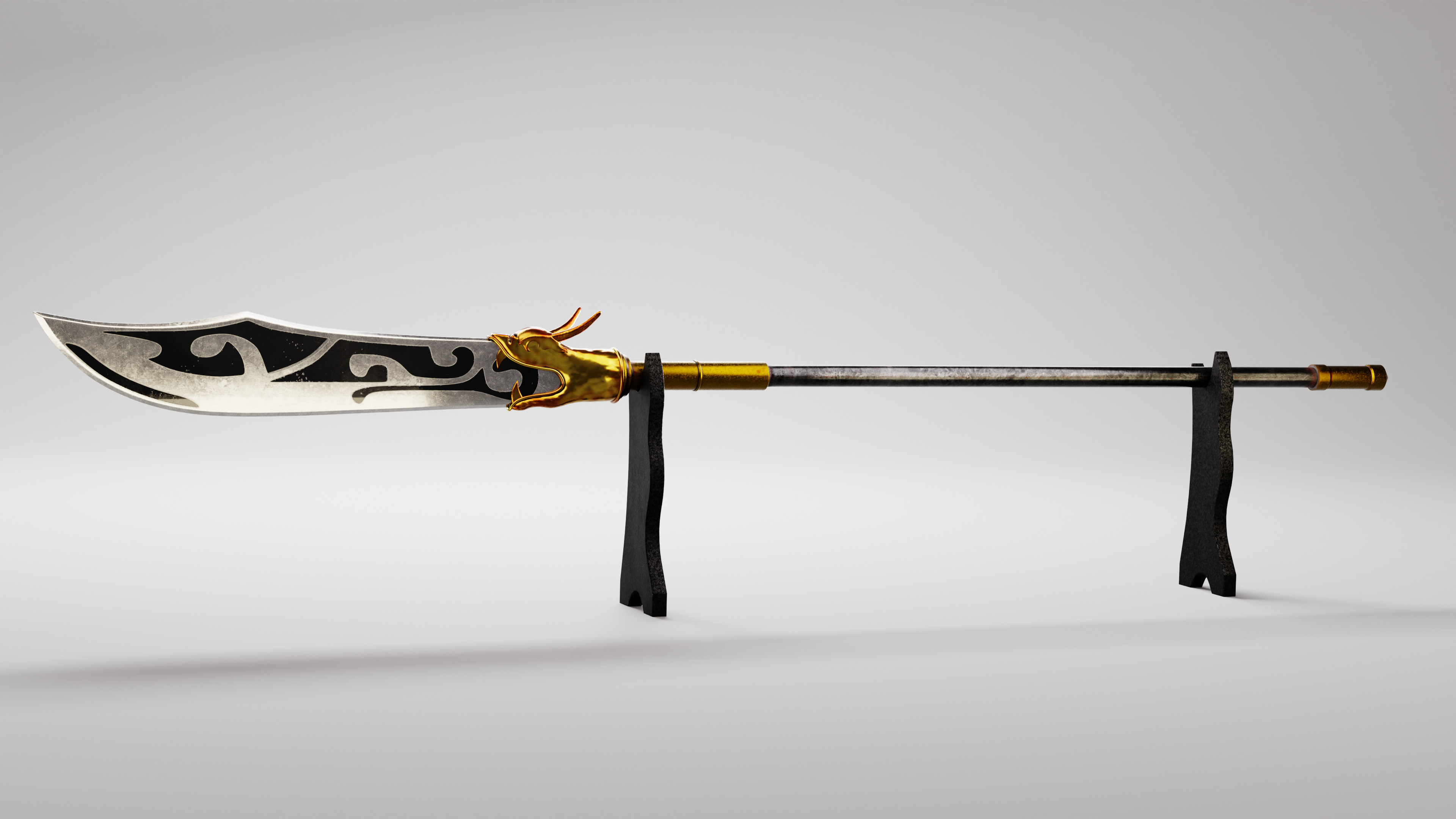 Spear - Ancient Chinese Weapon Low-poly 3D model_6