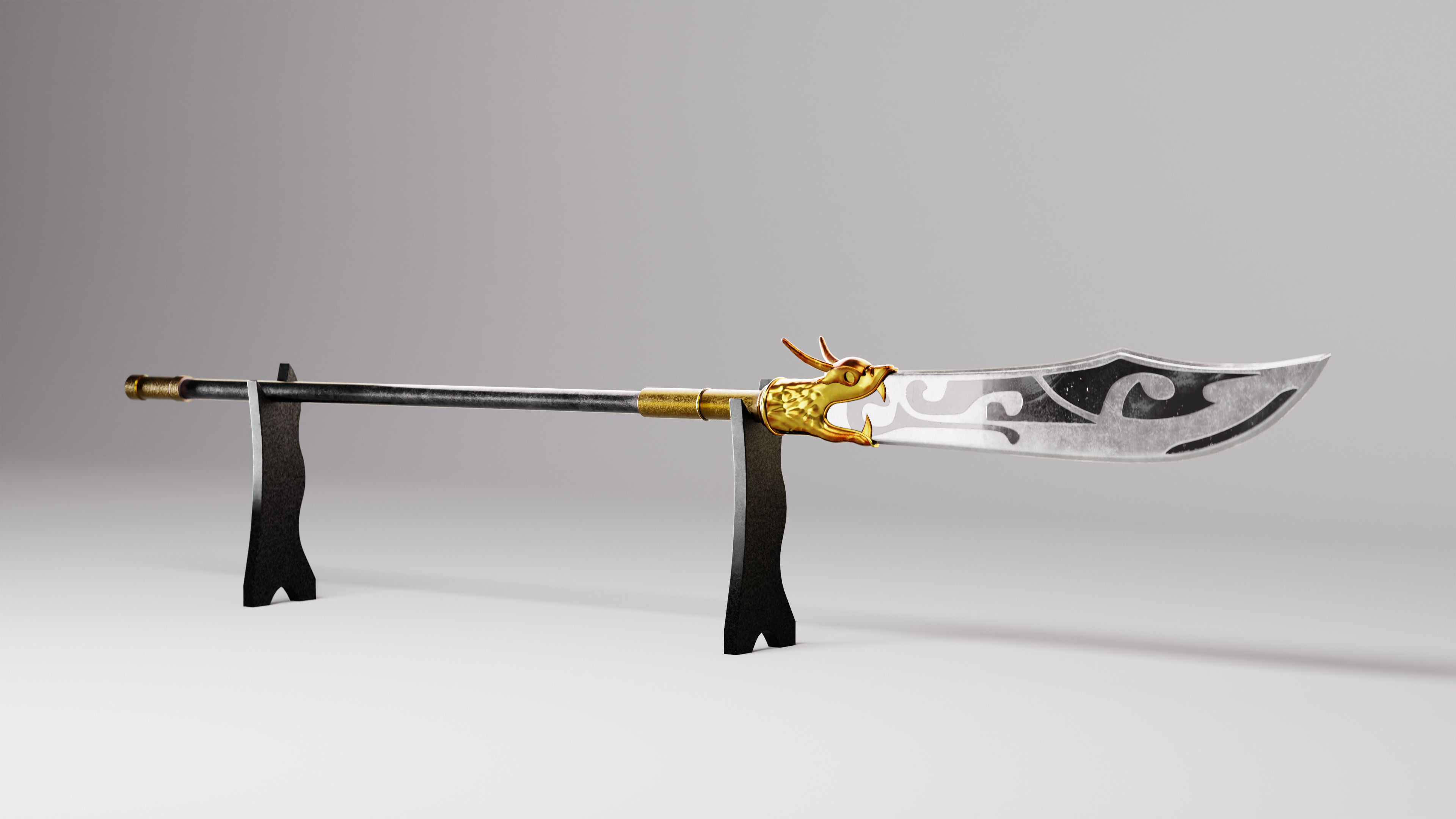 Spear - Ancient Chinese Weapon Low-poly 3D model_5
