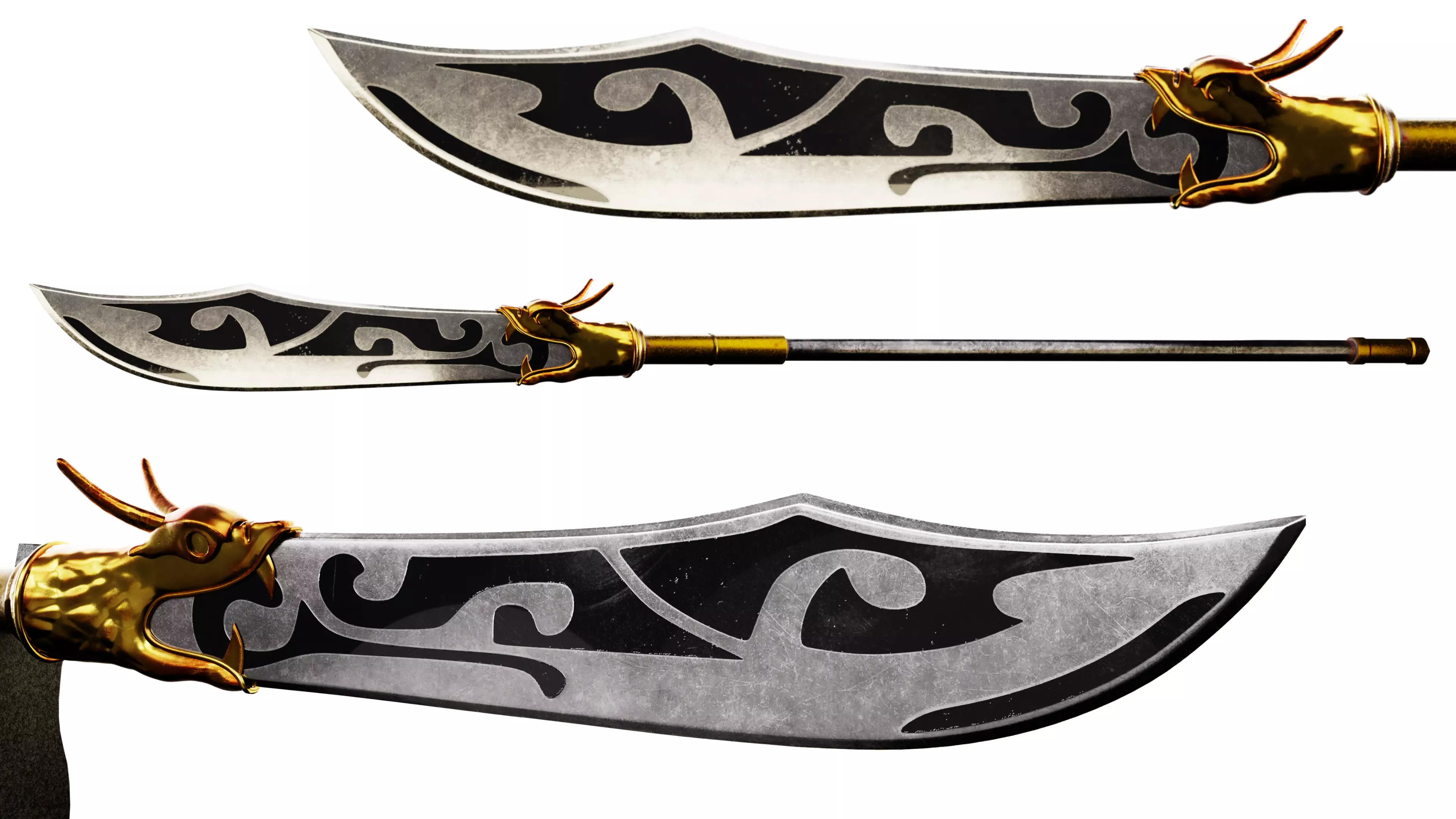 Spear - Ancient Chinese Weapon Low-poly 3D model_0