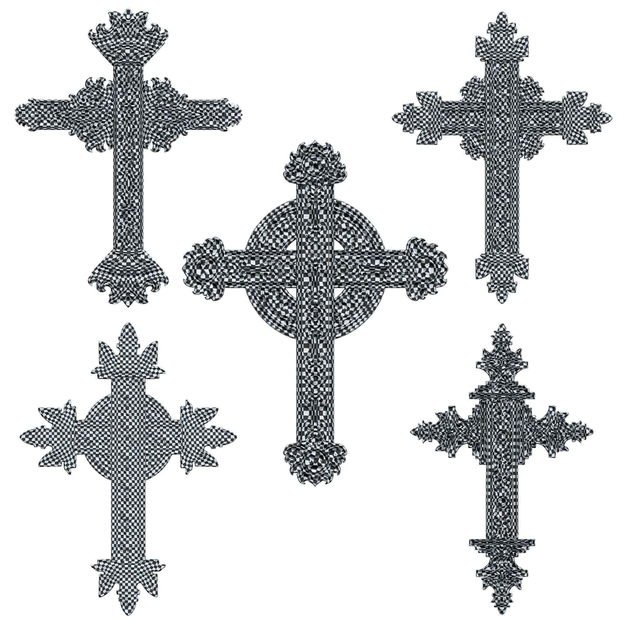 5 Christian cross V 06 3D model_6