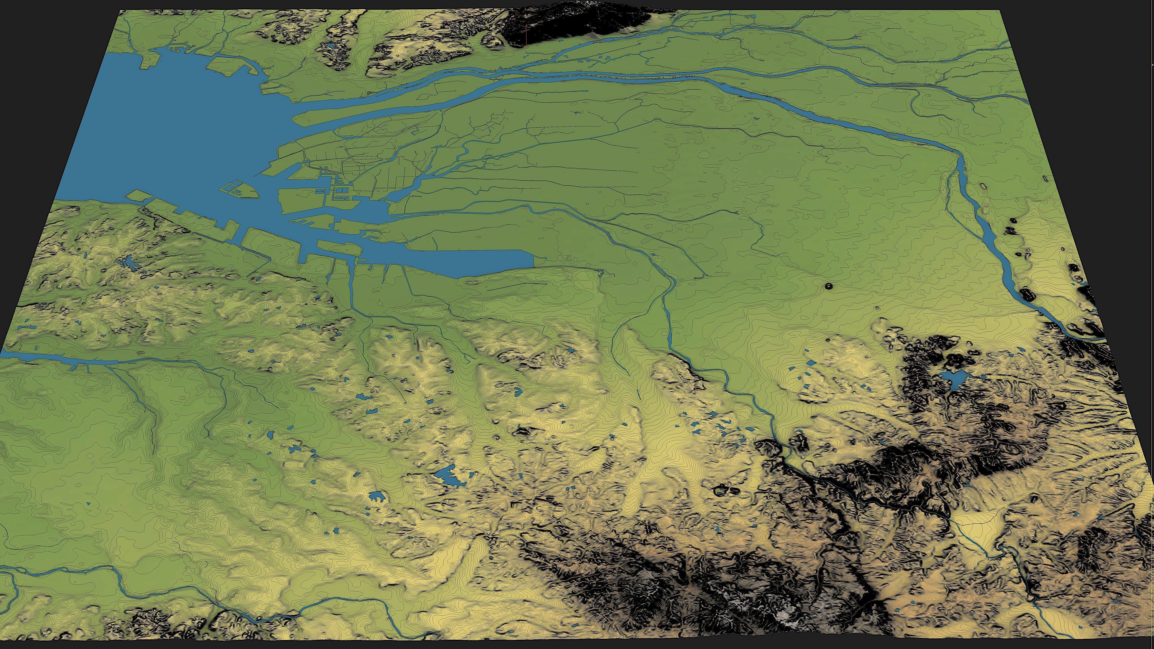 Nagoya - Topography Terrain Low-poly 3D model_14