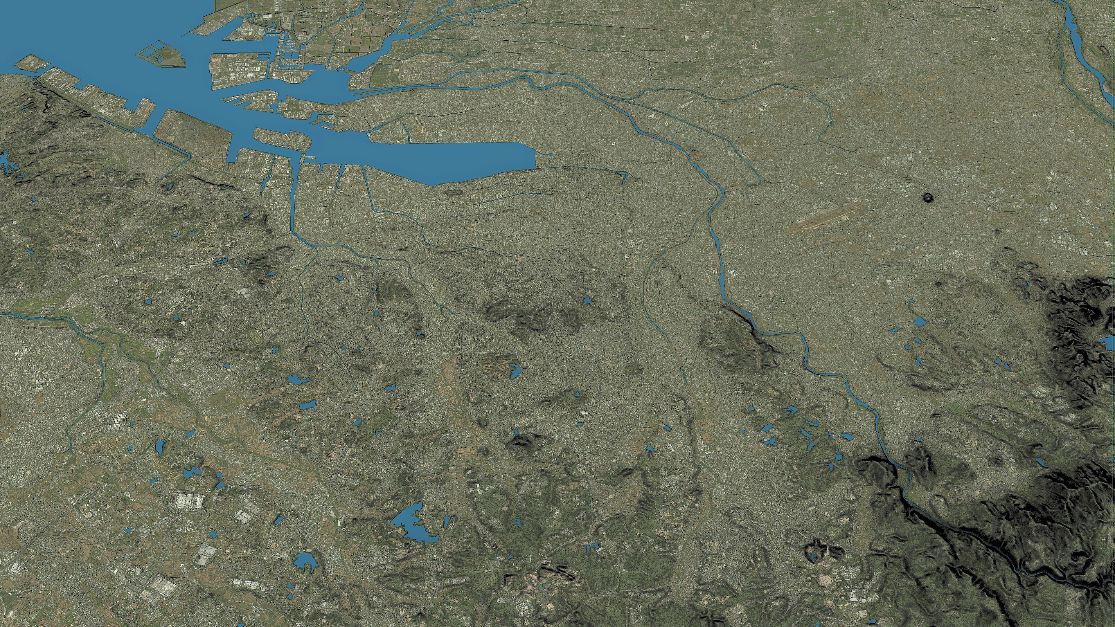 Nagoya - Topography Terrain Low-poly 3D model_29